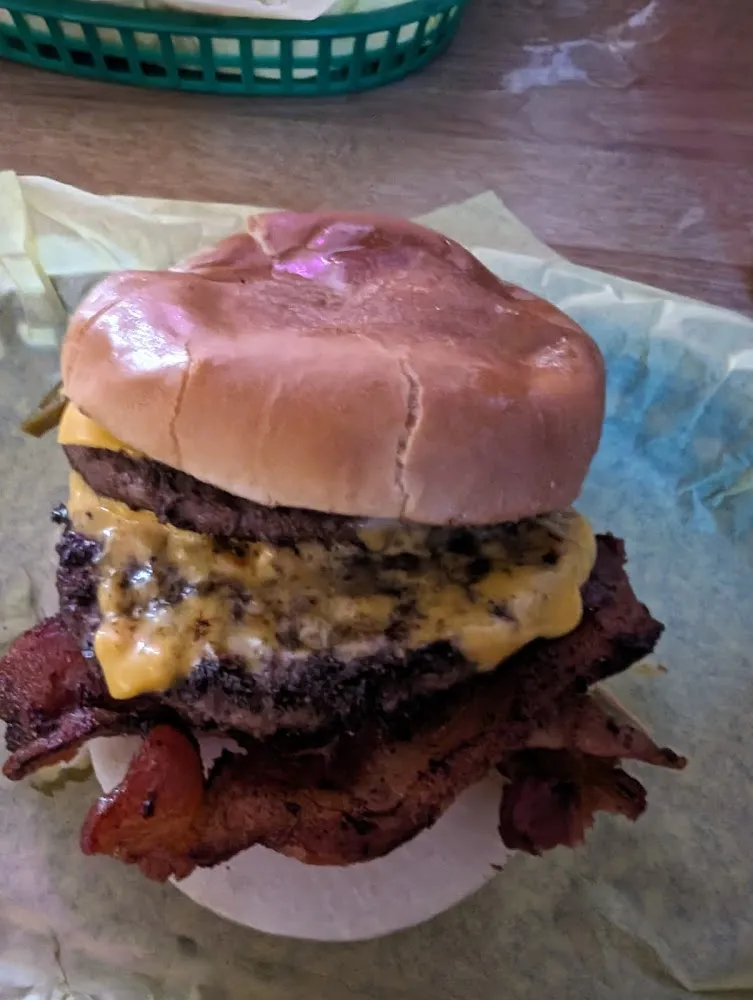 Double Bacon Cheeseburger with Peppers